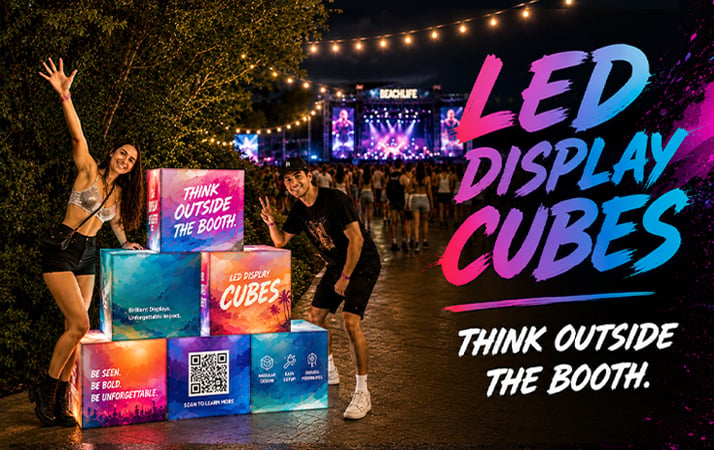 3D SEG LED Backlit Cube Lightbox