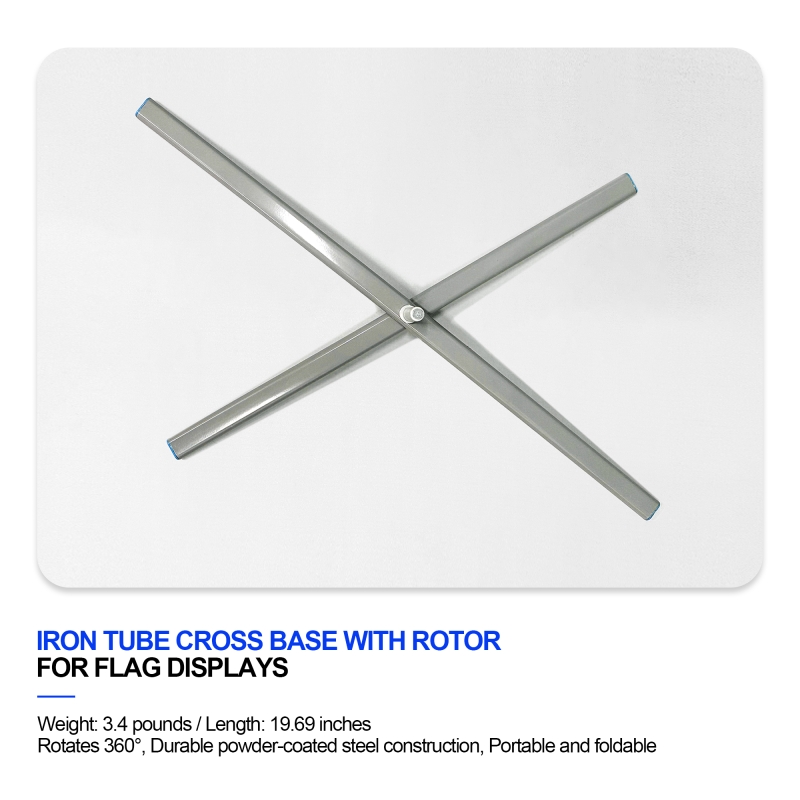 Iron tube cross base + $29.00