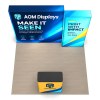 10x10 Backlit Tension Fabric Trade Show Booth with Wide and Narrow Backlit Walls with Case Podium