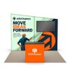 10x10 Backlit Tension Fabric Trade Show Booth with Angled-Top Walls and TV Mount