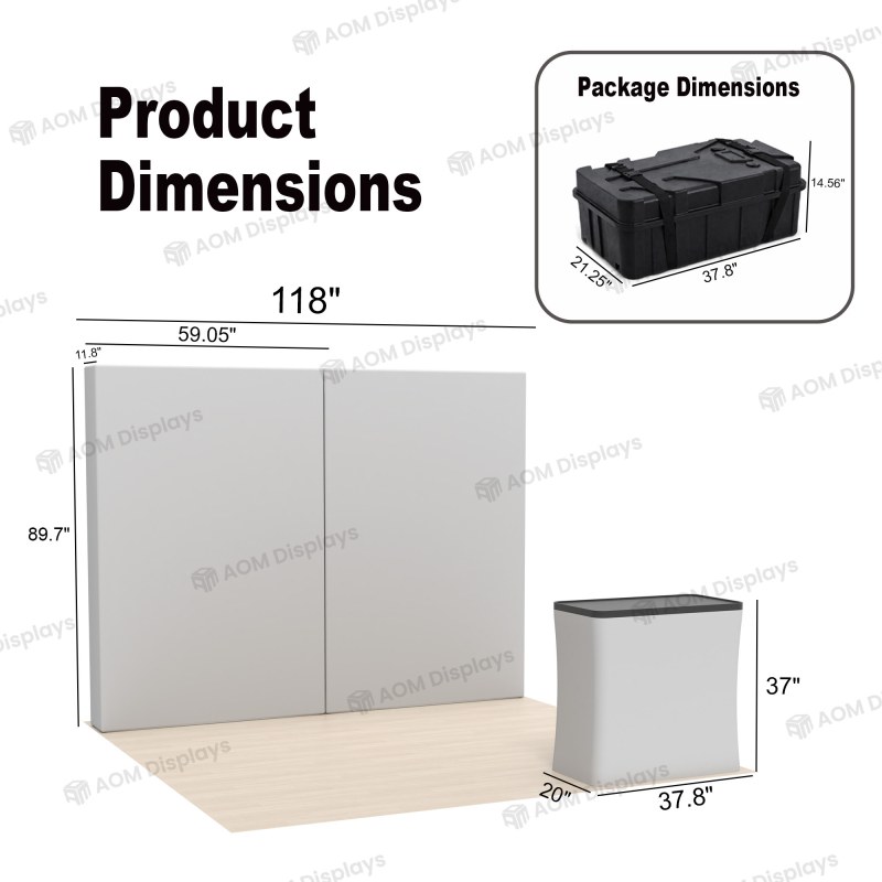 10x10 Modular Backlit Trade Show Booth with Fabric Lightbox Walls