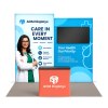 10x10 Backlit Tension Fabric Trade Show Booth with Dual-Height Rectangular Walls and TV Mount
