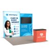 10x10 Backlit Tension Fabric Trade Show Booth with Dual-Height Rectangular Walls and TV Mount