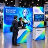 10x10 Backlit Trade Show Booth with Monitor Table Counter