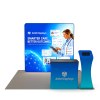 8x8 Backlit Tension Fabric Trade Show Booth with Rounded-Corner Wall and Tablet Stand