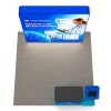 8x8 Backlit Tension Fabric Trade Show Booth with Rounded-Corner Wall and Tablet Stand