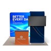 10x10 Backlit Trade Show Booth with L-Shaped TV Mount and Podium Counter