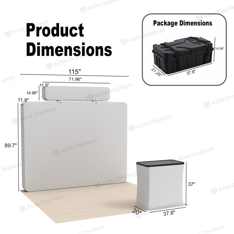 10x10 Backlit Tension Fabric Trade Show Booth with Backlit Wall and Illuminated Header