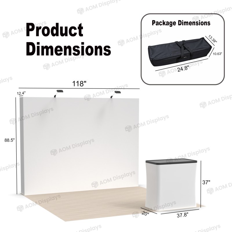 10x10 Straight FlexPop™ Trade Show Booth with Podium Counter