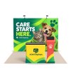 10x10 FlexPop™ Trade Show Booth with Straight Wall, Tablet Stand and Case Podium