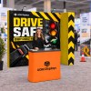 10x10 FlexPop™ Trade Show Booth with L-Shaped Walls and Case Podium