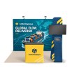10x10 FlexPop™ Trade Show Booth with Straight Wall and Hybrid TV Stand