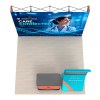 10x10 FlexPop™ Trade Show Booth with Straight Wall and S-Shaped Monitor Stand