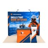 10x10 FlexPop™ Trade Show Booth with Curved Wall, Tablet Stand and Case Podium
