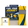 10x10 Straight FlexZip™ Trade Show Booth with S-Shaped TV-Mount Stand