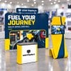 10x10 Straight FlexZip™ Trade Show Booth with S-Shaped TV-Mount Stand