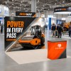 10x10 Straight FlexZip™ Trade Show Booth with Header and Podium Counter