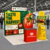 10x10 Straight FlexZip™ Trade Show Booth with TV-Mount Stand and Podium Counter