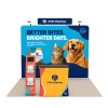 10x10 Straight FlexZip™ Trade Show Booth with iPad Literature Stand and Podium Counter