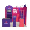 10x10 Modular FlexZip™ Trade Show Booth with Display Tower and Media Stands