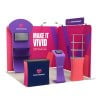 10x10 Modular FlexZip™ Trade Show Booth with Display Tower and Media Stands