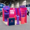 10x10 Modular FlexZip™ Trade Show Booth with Display Tower and Media Stands