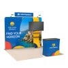 10x10 Straight FlexZip™ Trade Show Booth with 2-Tier TV-Mount Shelving