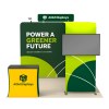 10x10 Straight FlexZip™ Trade Show Booth with L-Shaped Display, TV Mount and Header