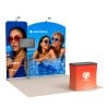 10x10 Modular FlexZip™ Media Trade Show Booth with TV Mount and Arch-Top Panel