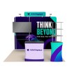 10x10 Straight FlexZip™ Media Trade Show Booth with TV Mount and Display Tower