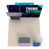10x10 Straight FlexZip™ Media Trade Show Booth with TV Mount and Display Tower