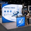 10x10 ProFrame™ SEG Lightbox Trade Show Booth with Backwall and Lightbox Counter
