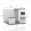 10x10 ProFrame™ SEG Lightbox Trade Show Booth with TV Mount and Display Shelf