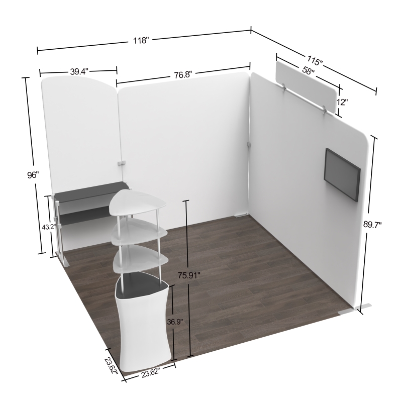10x10 Modular FlexZip Media Booth 10.2