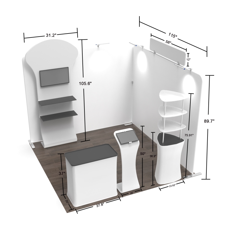 10x10 Modular FlexZip Media Booth 10.3