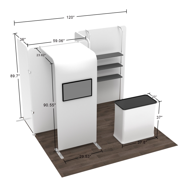 10x10 Modular FlexZip Media Booth 10.7