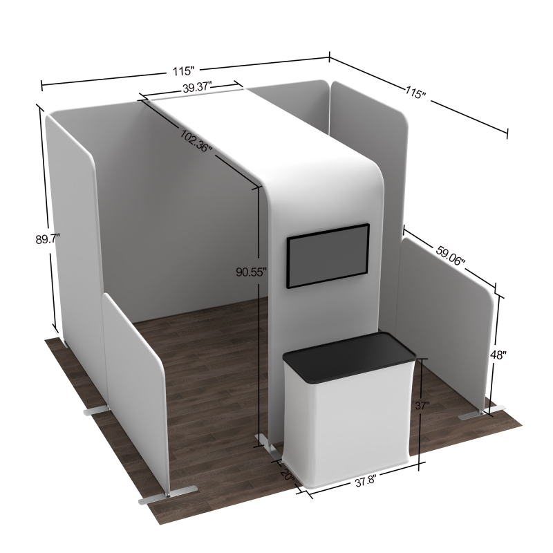 10x10 Modular FlexZip Media Booth 10.8
