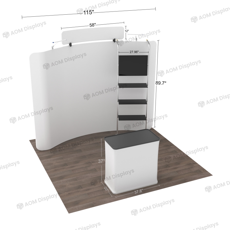 10ft Curved FlexZip Media Booth 10.1