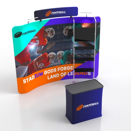 10ft Curved FlexZip Media Booth 10.1