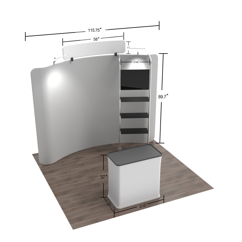 10ft Curved FlexZip Media Booth 10.1