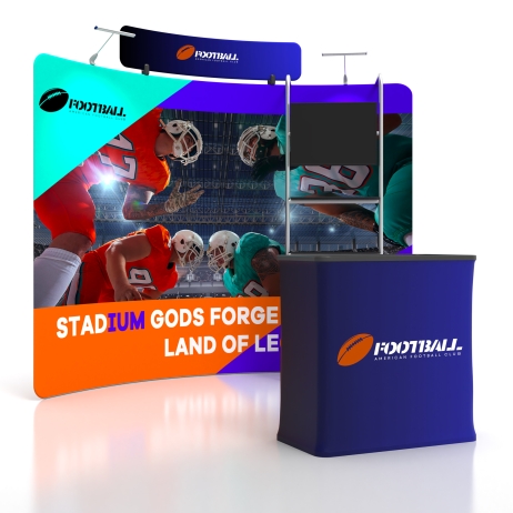 10ft Curved FlexZip Media Booth 10.1