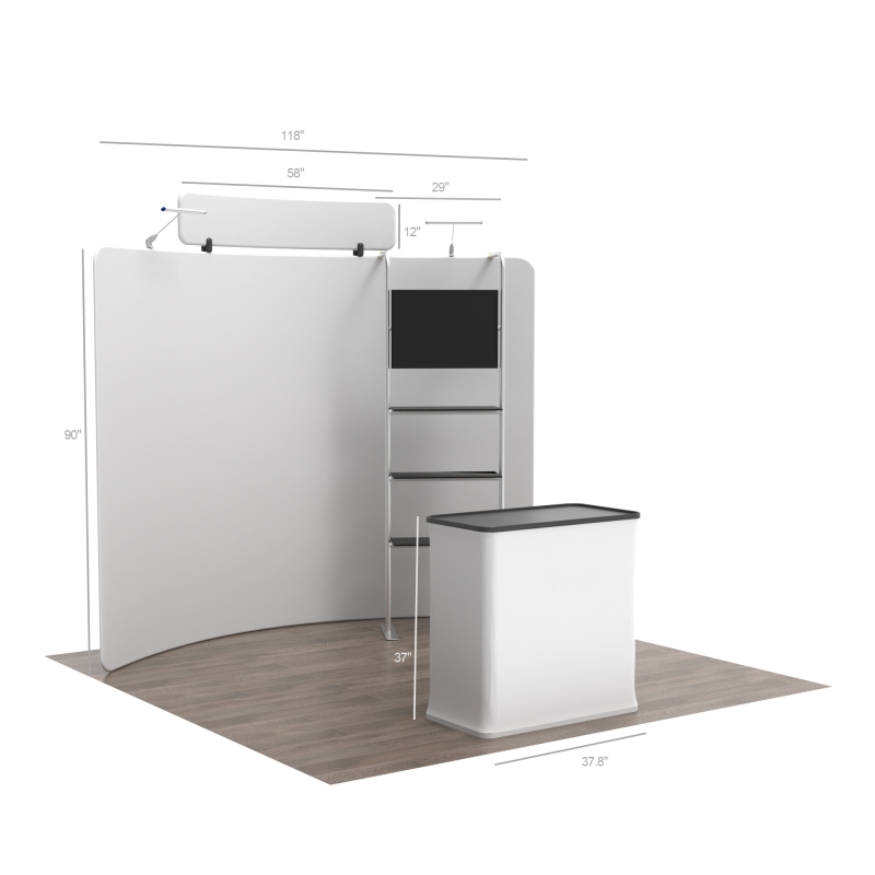 10ft Curved FlexZip Media Booth 10.1
