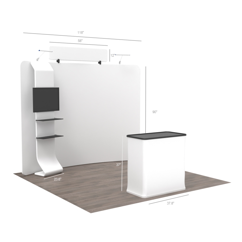 10ft Curved FlexZip Media Booth 10.2