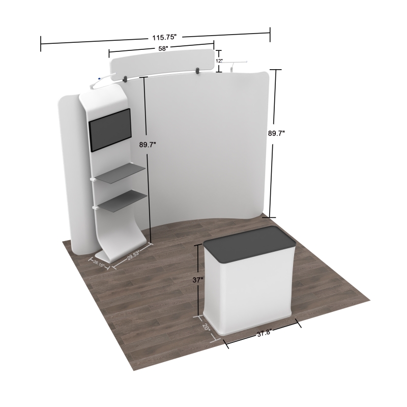 10ft Curved FlexZip Media Booth 10.2