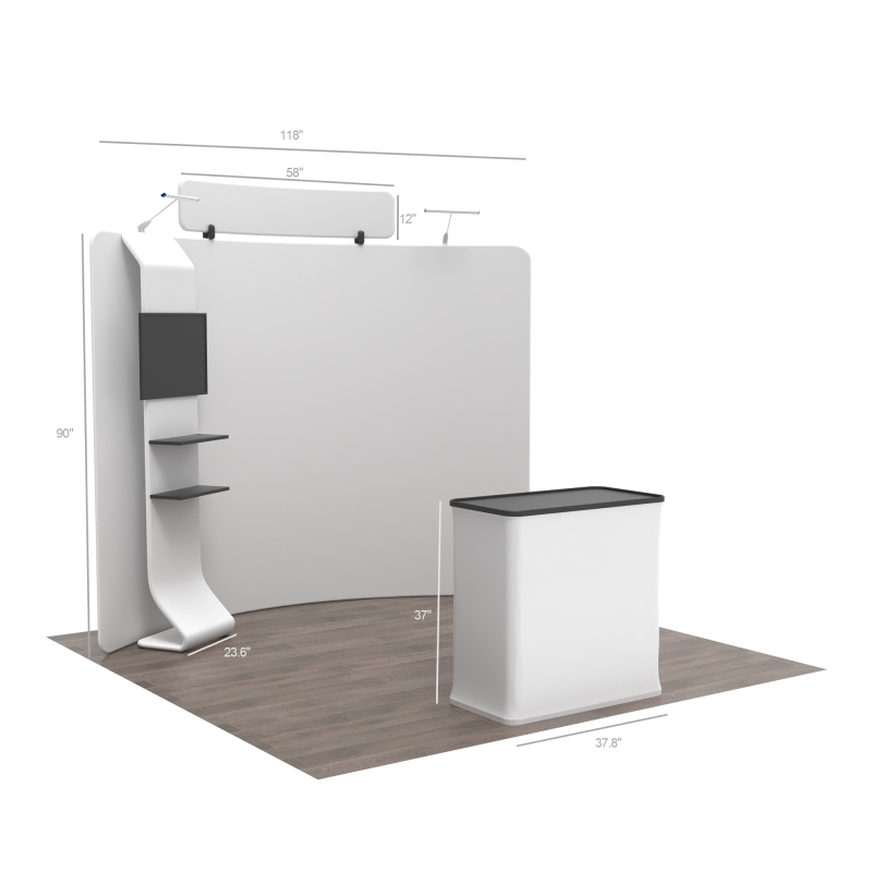 10ft Curved FlexZip Media Booth 10.2