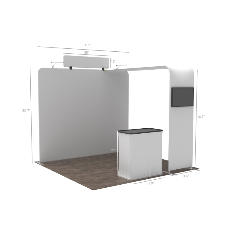 10ft Straight FlexZip Media Booth 10.3