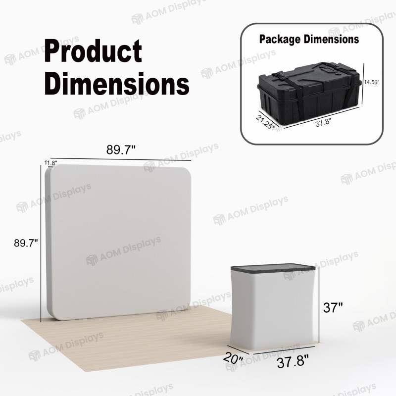 8x8 Backlit Tension Fabric Trade Show Booth with Podium Counter