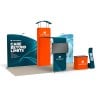 10x20 Trade Show Booth with Canopy-Topped Tower and Half-Arch TV Display