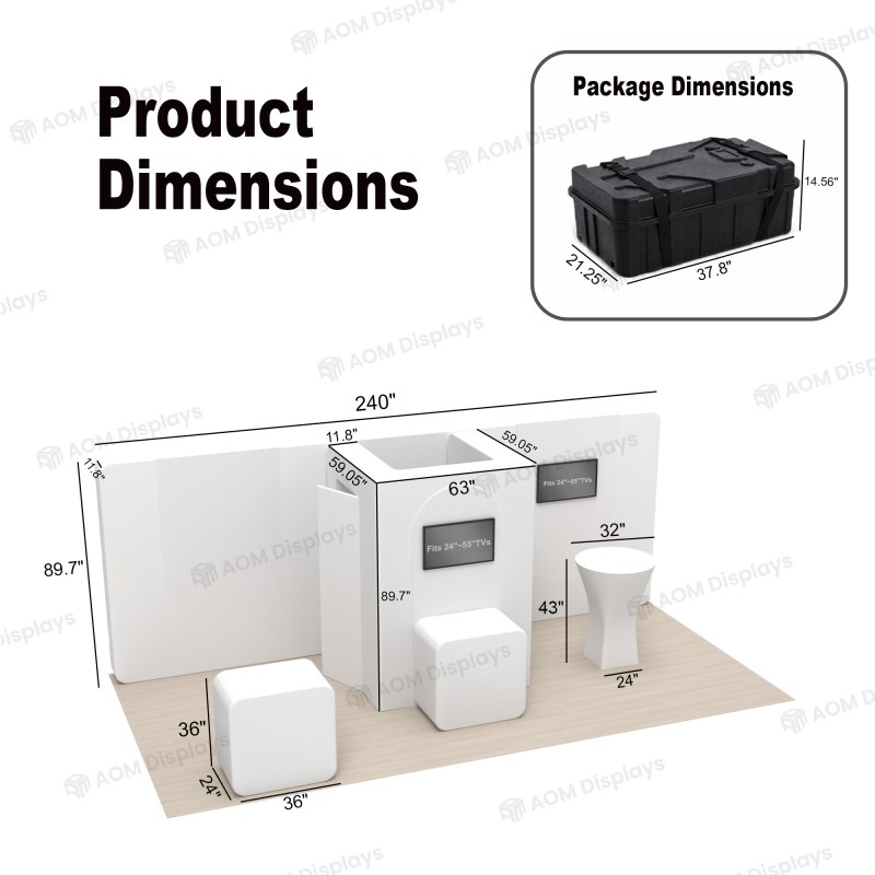 10x20 Backlit Trade Show Booth with Selective Backlighting and Storage Room