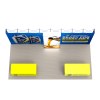 10x20 Backlit Fabric Trade Show Booth with Pop-Up Display and Dual Table Throws